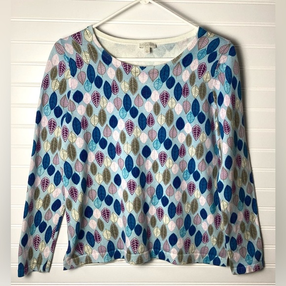 Talbots Long Sleeve Lightweight Colorful Leaves Sweater Size S/P - Picture 2 of 12